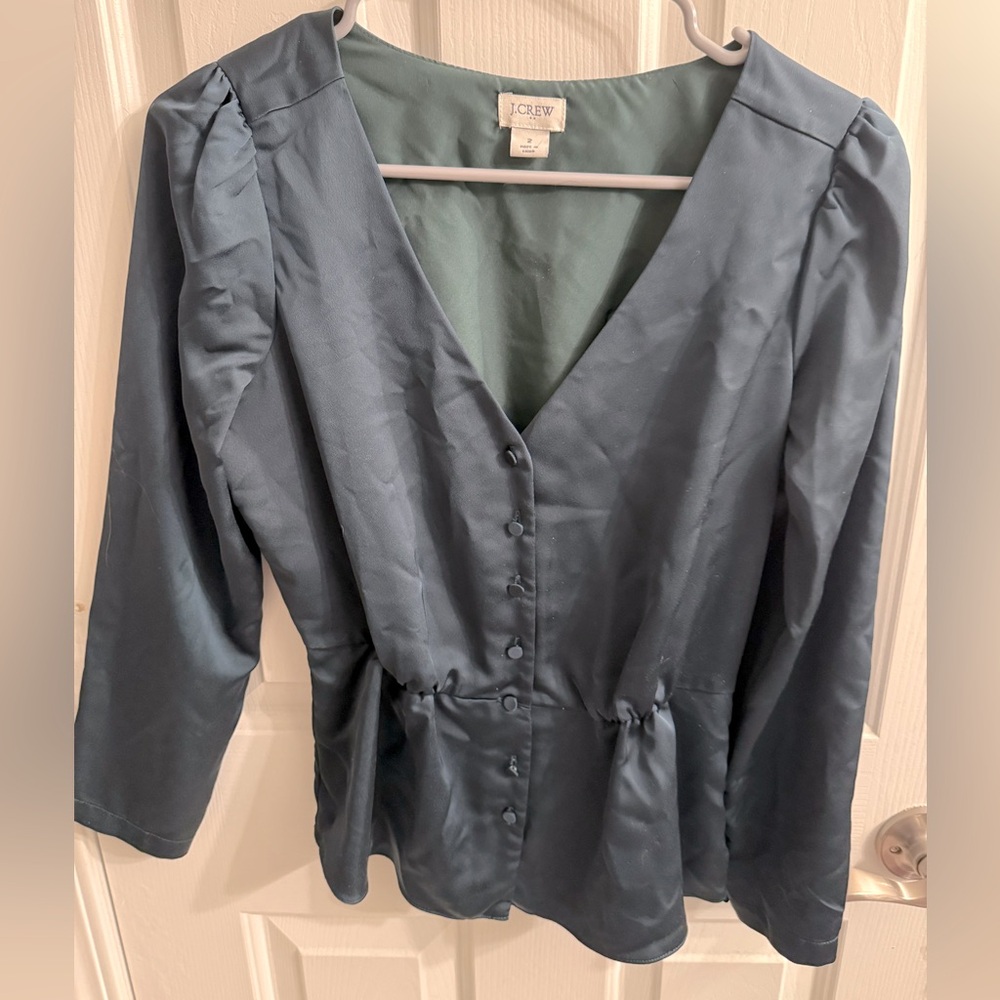 J. Crew Blouse Dark Green